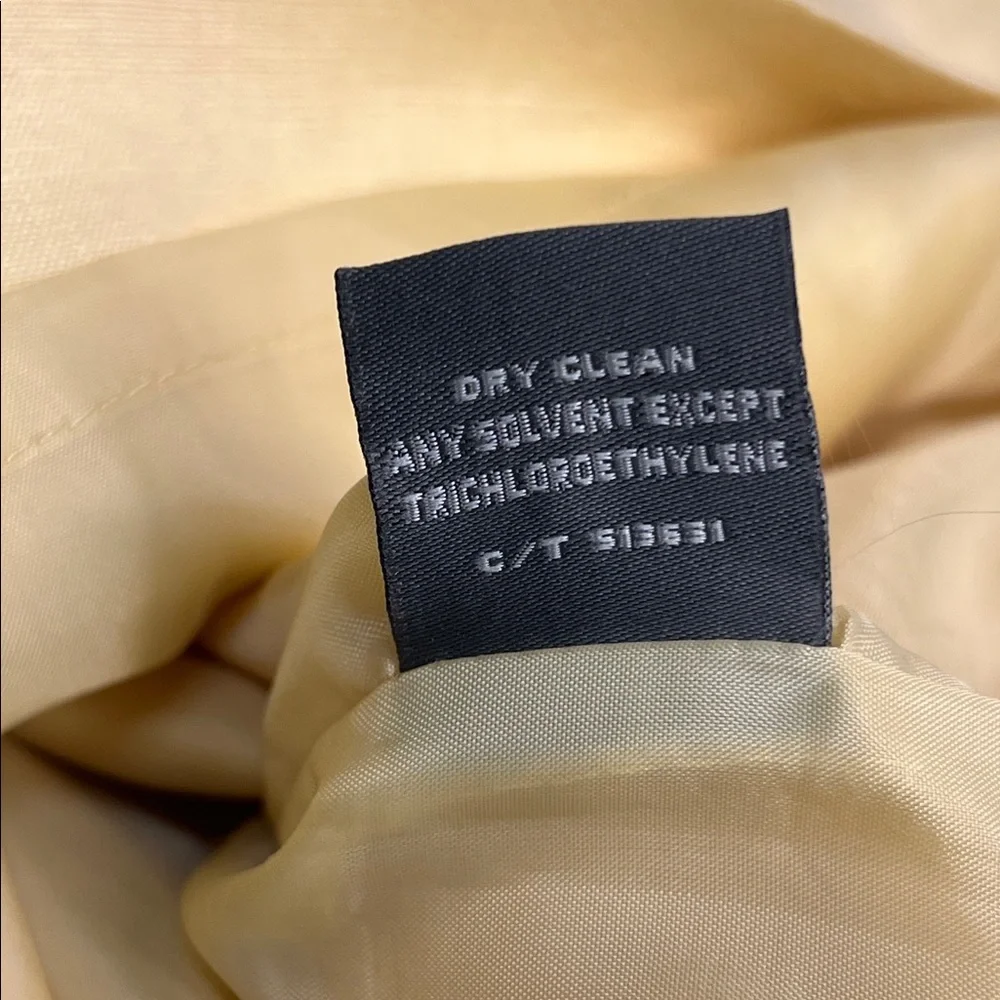 Taylor Yellow Linen Dress Sleeveless Ruffle Trim Shift Fit & Flare Size 6 - Picture 7 of 13